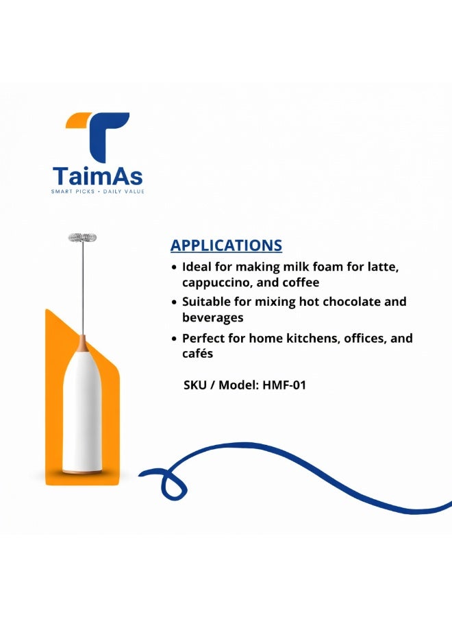 TaimAs Electric Milk Frother Rechargeable Handheld USB Coffee Foam Maker for Cappuccino, Latte, Matcha - Image 2